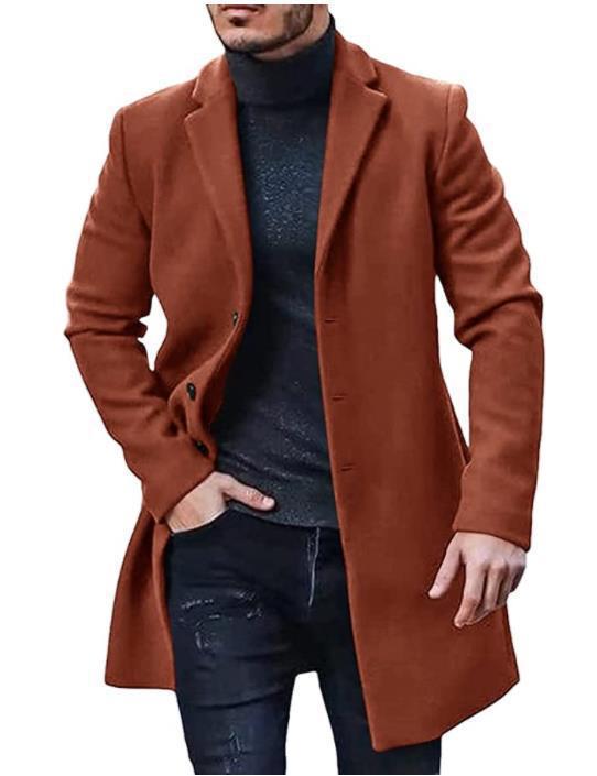 Herren eleganter langanhaltender Freizeitmantel im klassischen Stil Drune
