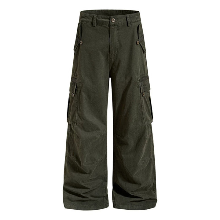 Damen Weite Cargo-Culottehose mit hoher Taille und Multi-Taschen Drune
