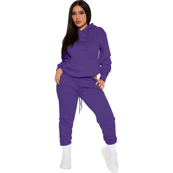 Damen nan zweiteiliges Lounge-Set mit Kapuzenpullover und High-Waist Jogginghose aus weichem French Terry Drune