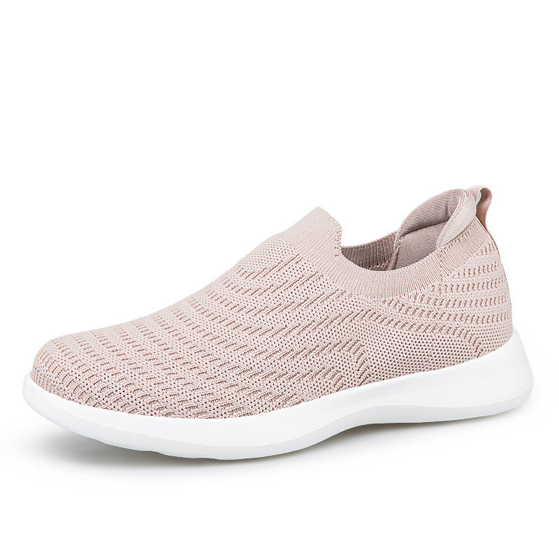 Damen nan Feinstrick-Ballerina-Sneaker mit elastischem Einstieg, gepolstertem Komfortfußbett und flexibler Leichtsohle Drune