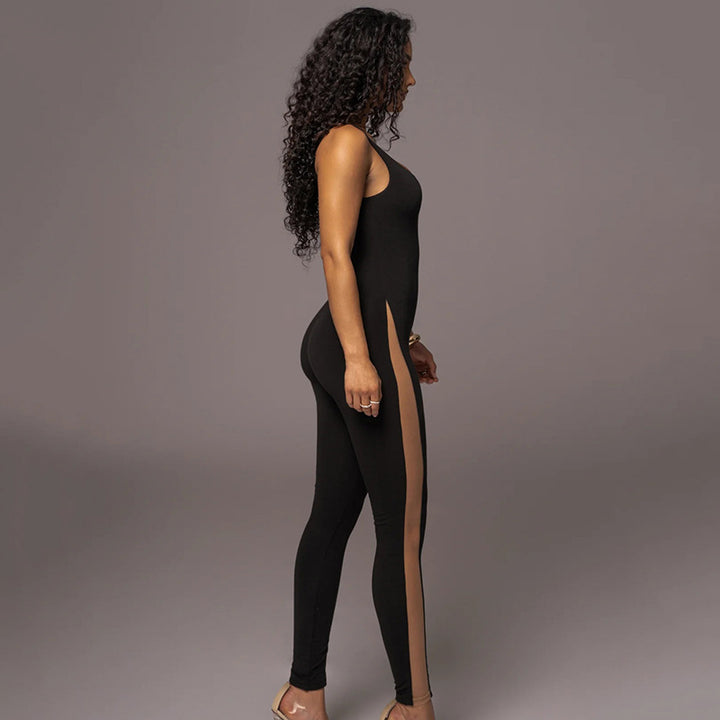 Damen Sportlicher Langarm-Overall mit seitlichen Cut-Outs und konturierendem Design Drune