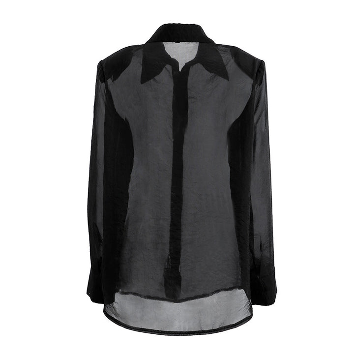 Damen transparente Chiffonbluse mit modernem Schnitt und eleganten Details Drune