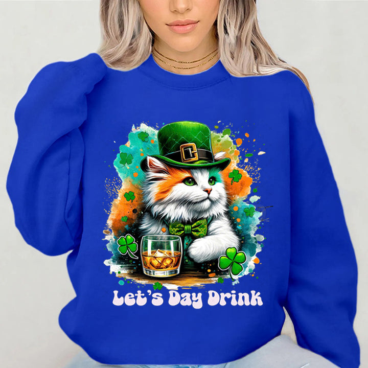 Damen Sweatshirt mit lustigem Katzenmotiv und inspirierendem Schriftzug Drune