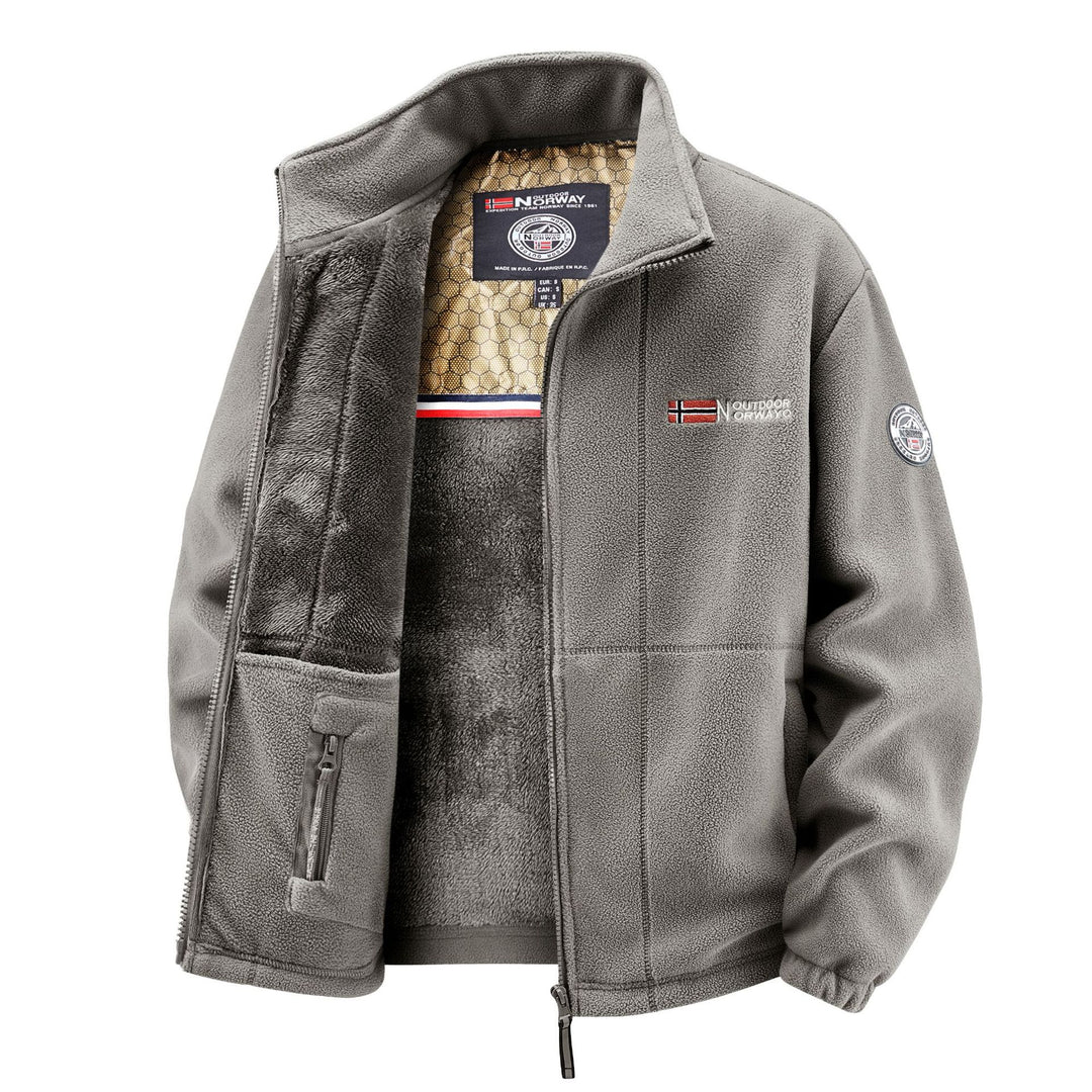 Herren Thermo-Fleecejacke mit Teddy-Innenfutter und Stehkragen Drune