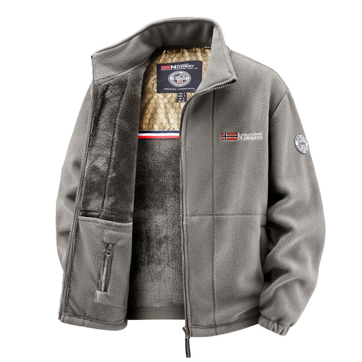 Herren Thermo-Fleecejacke mit Teddy-Innenfutter und Stehkragen Drune