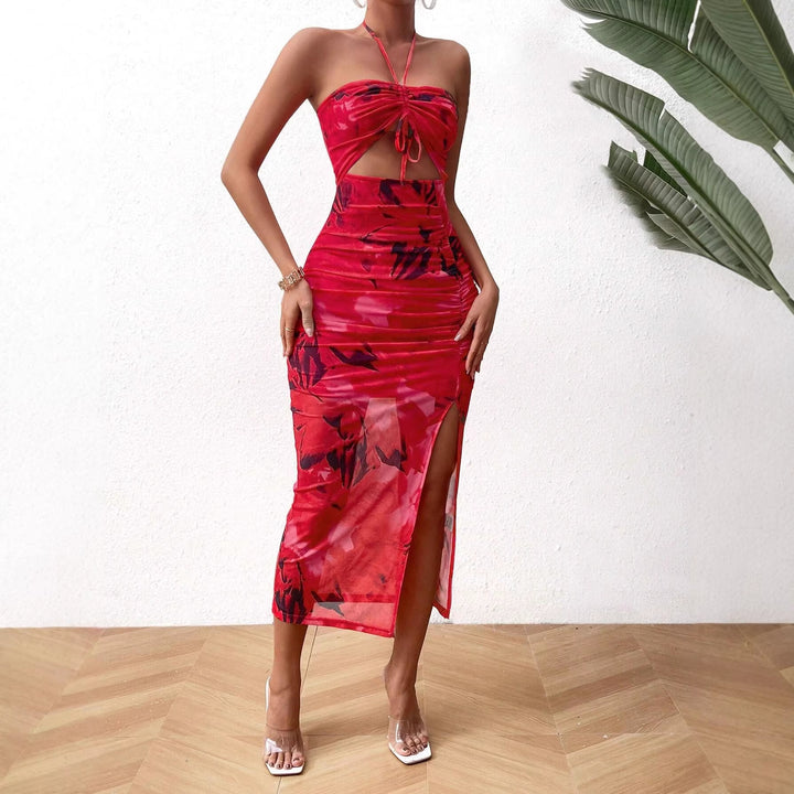 Damen Midikleid mit Cut-Outs, Neckholder und seitlichem Beinschlitz Drune