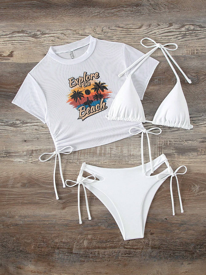 Damen Set mit Crop-Top und Triangel-Bikini Drune