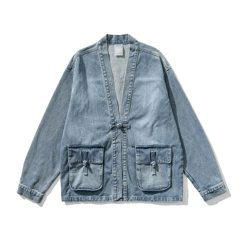 Damen Modische Denim Jacke mit Taschen