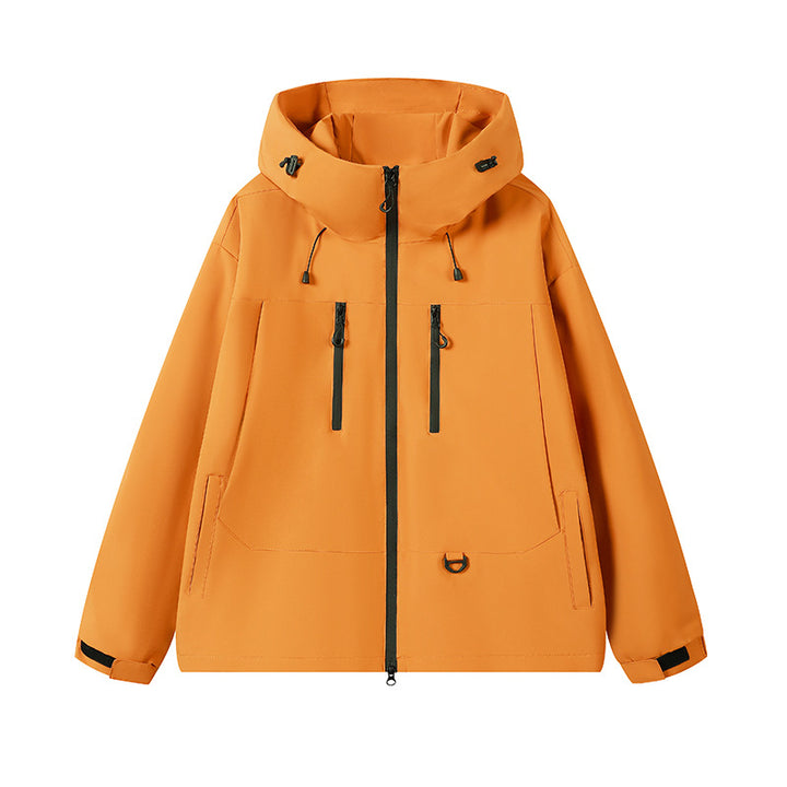 Herren Technische wasserabweisende Kapuzen‑Übergangsjacke mit getapten Reißverschlüssen & Utility‑Taschen Drune