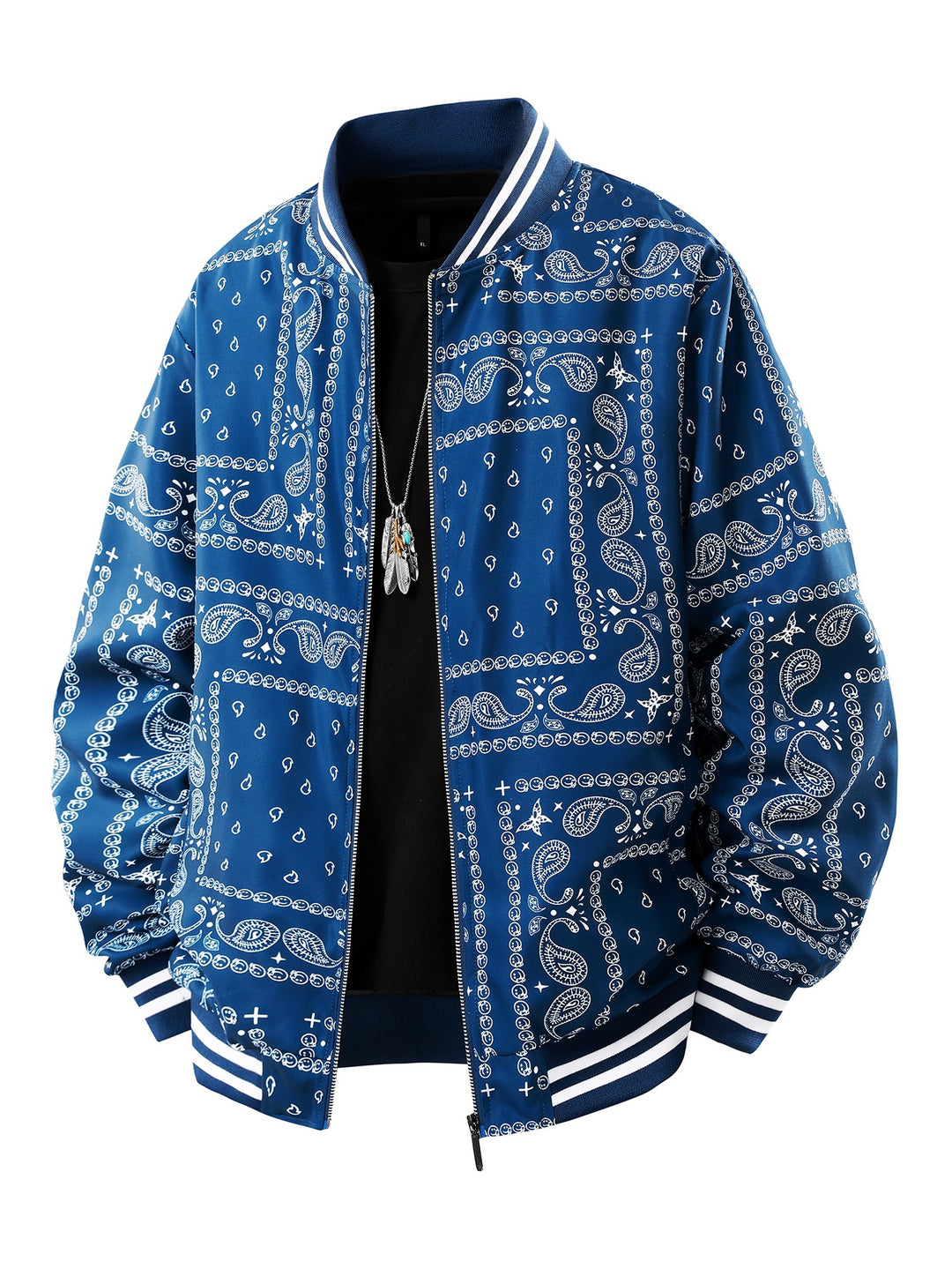 Herren Coole Bomberjacke mit Paisleymuster Drune