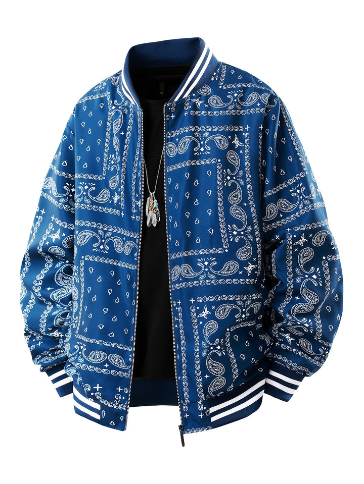 Herren Coole Bomberjacke mit Paisleymuster Drune
