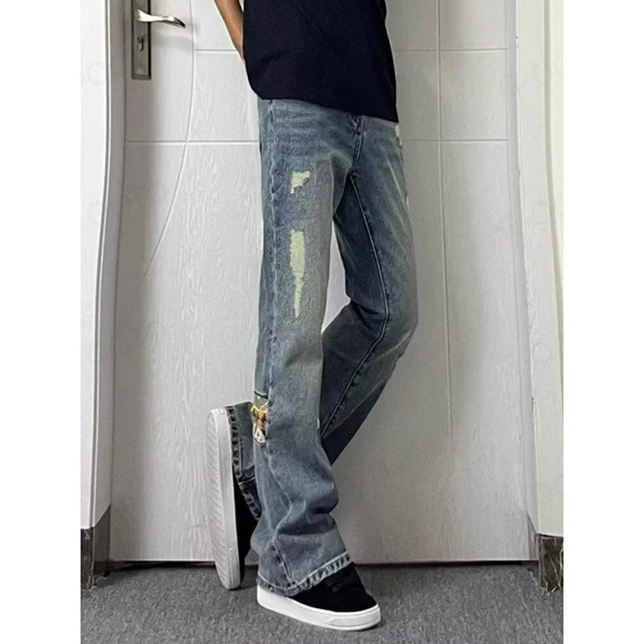 Herren modische und lässige Jeans mit kreativen Zierdetails Drune