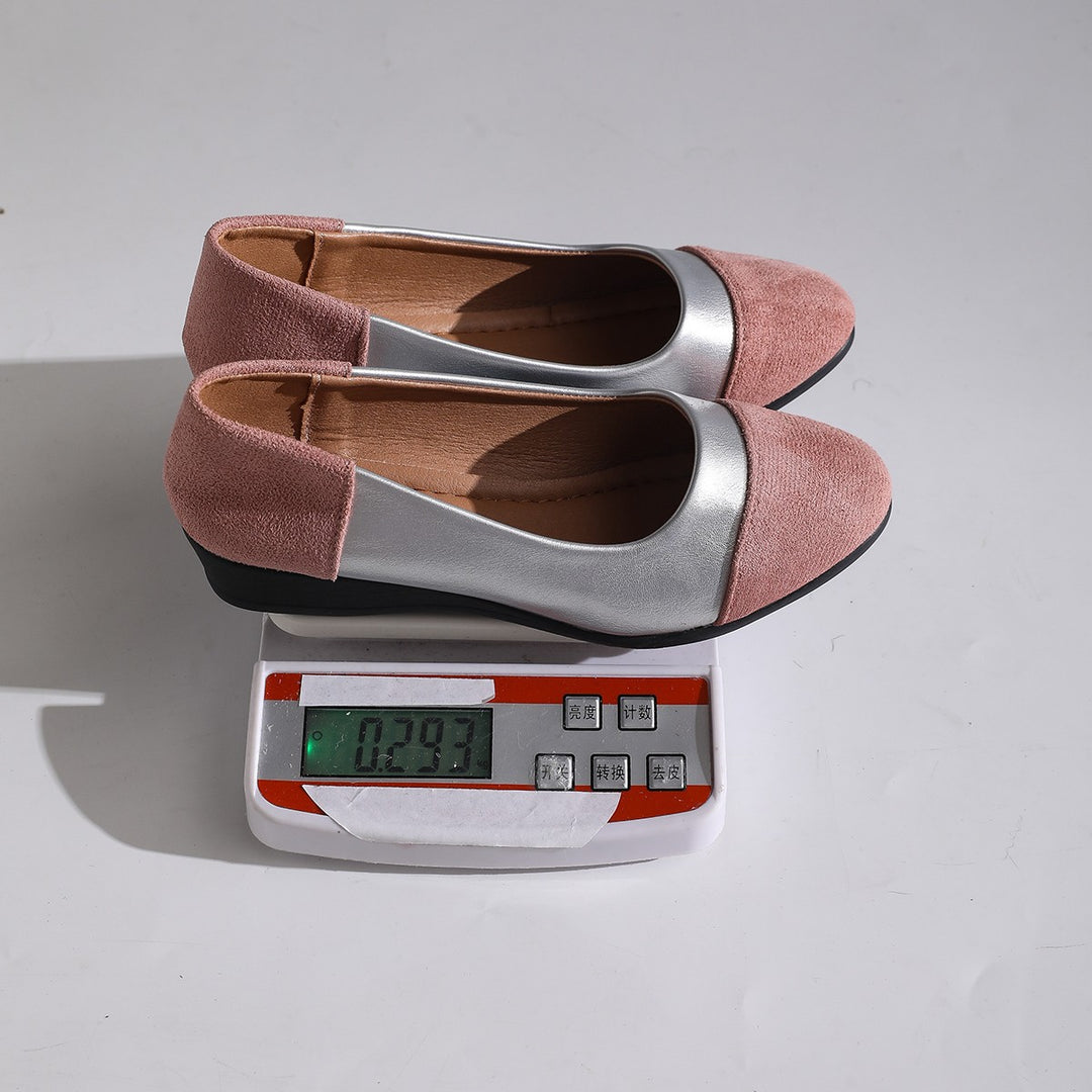 Damen Komfort-Ballerinas mit leichtem Keilabsatz, Materialmix und gepolstertem Fußbett Drune