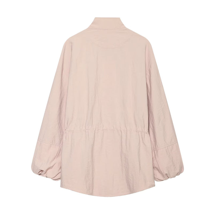 Damen Leichte Parka-Anorak Jacke mit Tunnelzugtaillierung und Stehkragen Drune