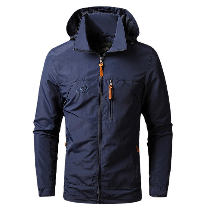 Herren nan leichte wasserabweisende Softshelljacke mit Kapuze und Sicherheitsreißverschluss Drune