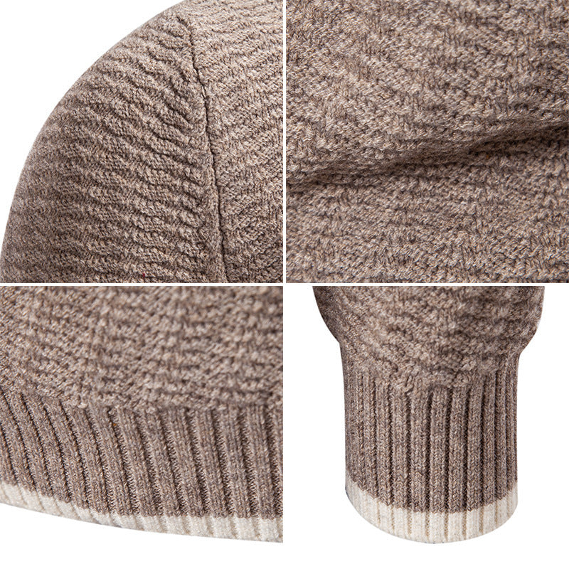 Herren modischer Strickpullover mit strukturiertem Rippmuster Drune