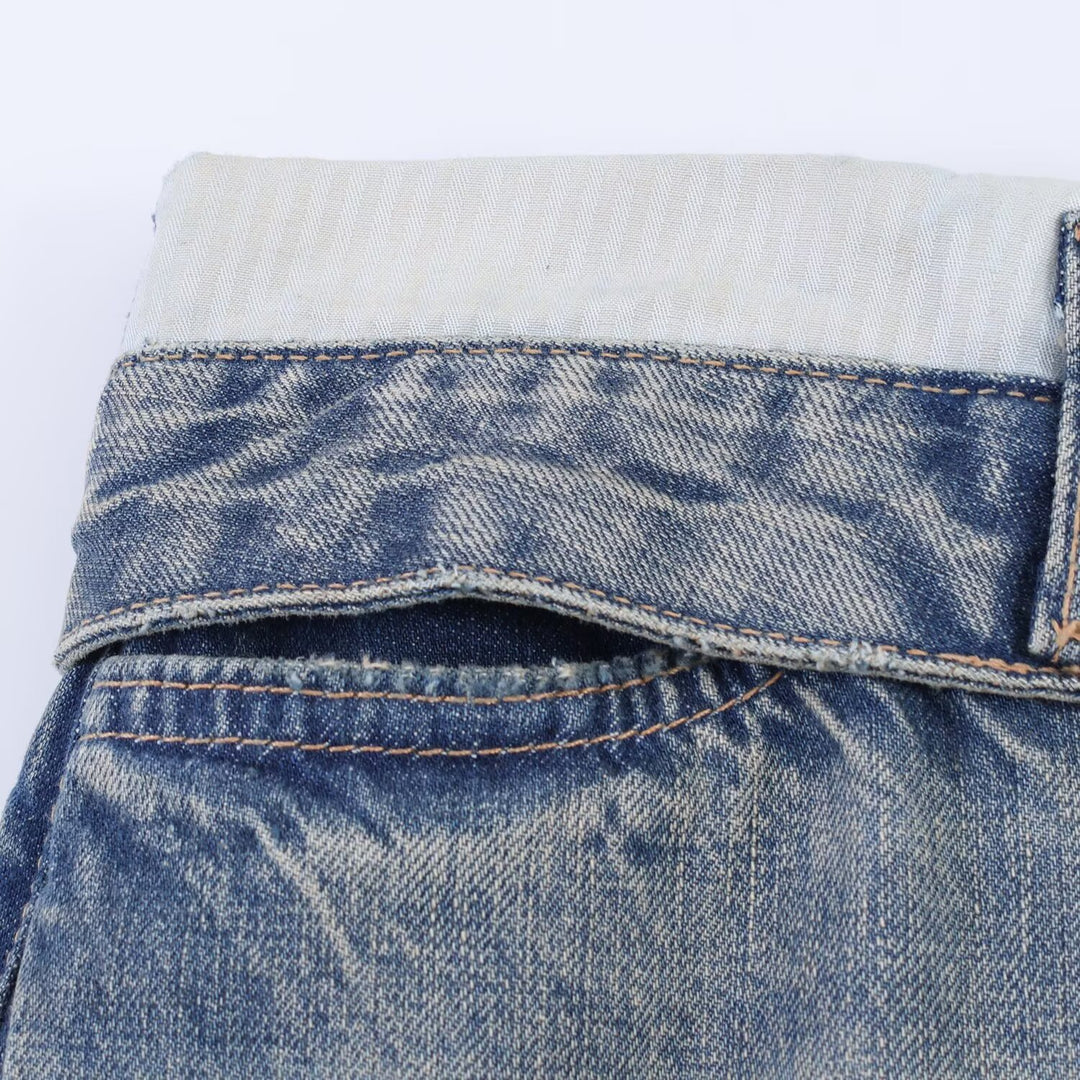 Damen Weitgeschnittene Destroyed-Jeans mit tiefer Leibhöhe und geradem Bein Drune