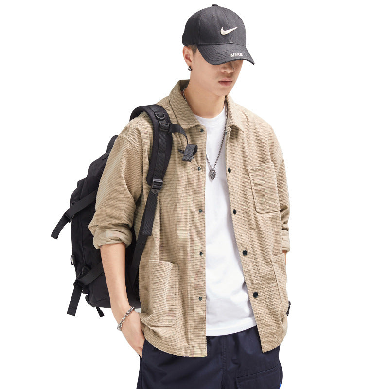Herren Kord-Workwear-Überhemd mit Brust- und Eingrifftaschen Drune
