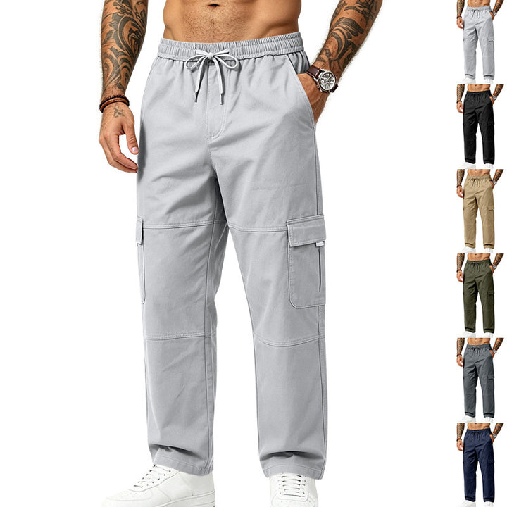 Herren Modern-lässige Cargo-Hose mit Elastikbund, Cargotaschen und verstärkten Knien Drune