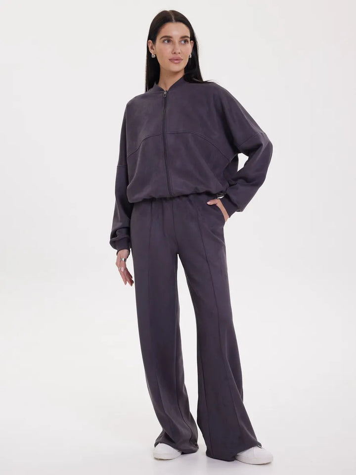 Damen Elegantes und bequemes Fleece-Trainingsset Drune