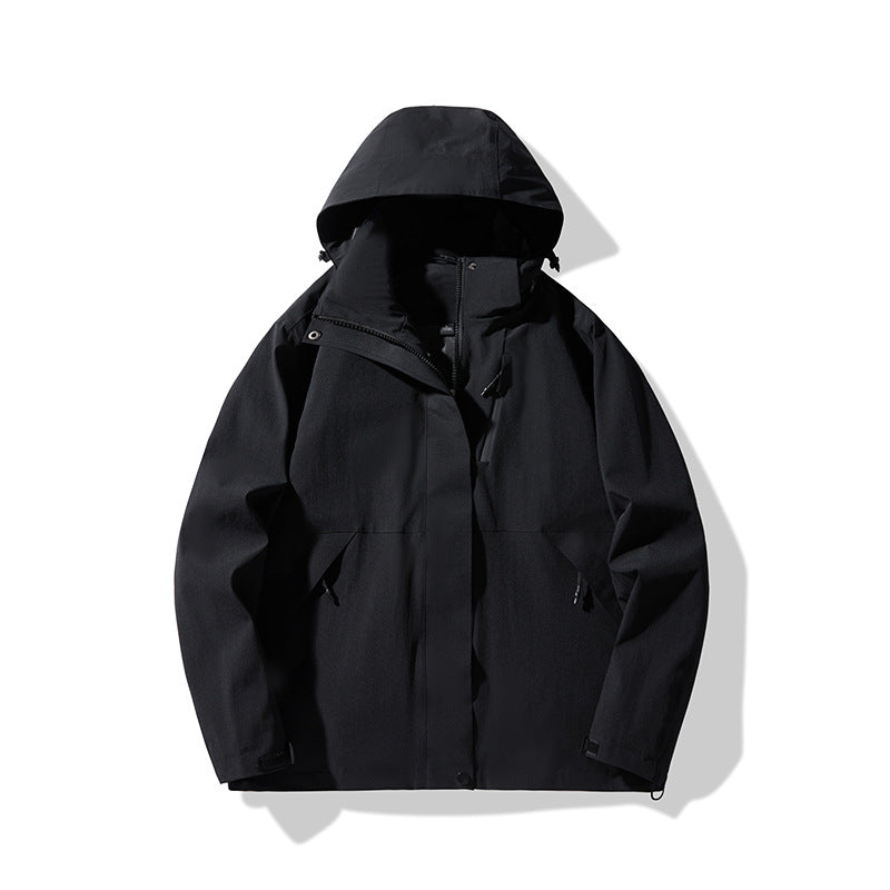 Herren Technische wasserdichte Kapuzen-Shelljacke im minimalistischen Urban-Look Drune