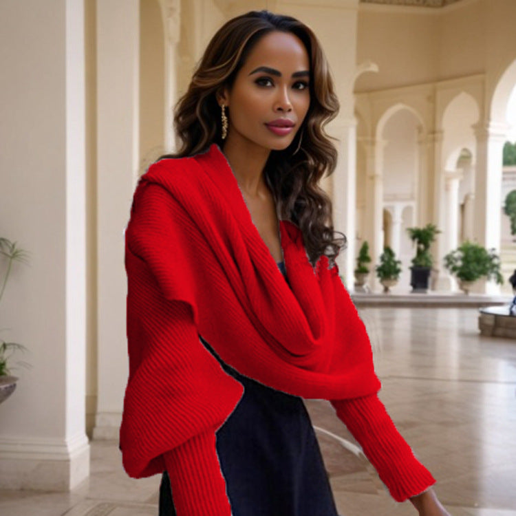 Damen Modischer Schal mit eleganter Stricktextur Drune