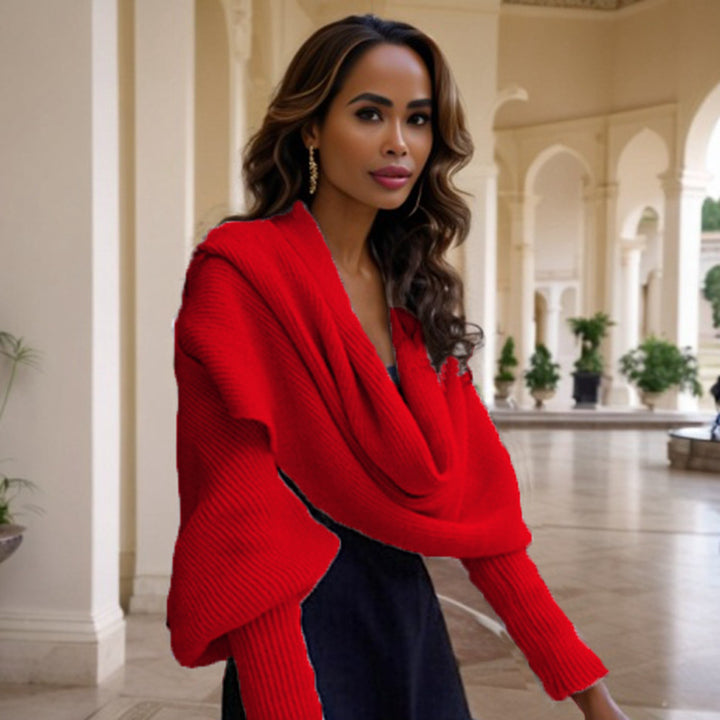 Damen Modischer Schal mit eleganter Stricktextur Drune