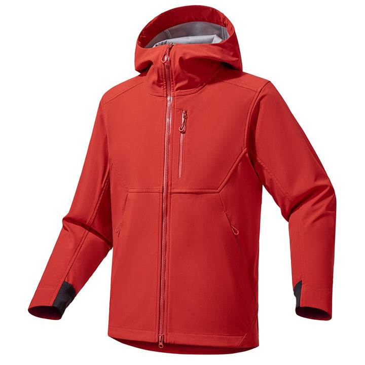 Herren Technische Softshell-Hoodiejacke mit Kapuze, winddichter Membran und ergonomischem Schnitt Drune