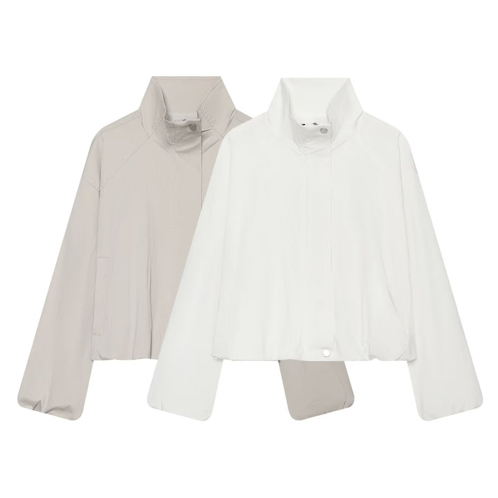 Damen Leichte Kurzjacke mit Stehkragen und Raglanärmeln Drune