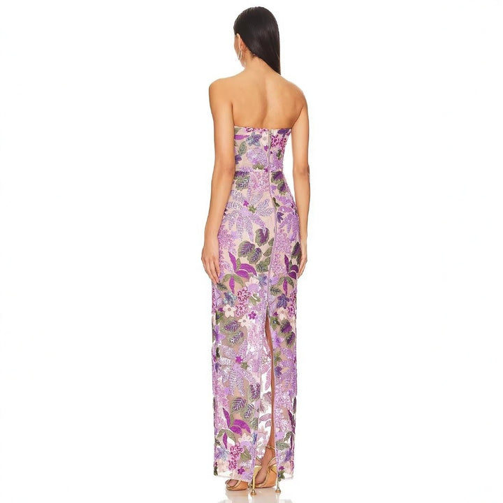 Damen Schickes Abendkleid mit floralem Design und figurbetonter Silhouette Drune