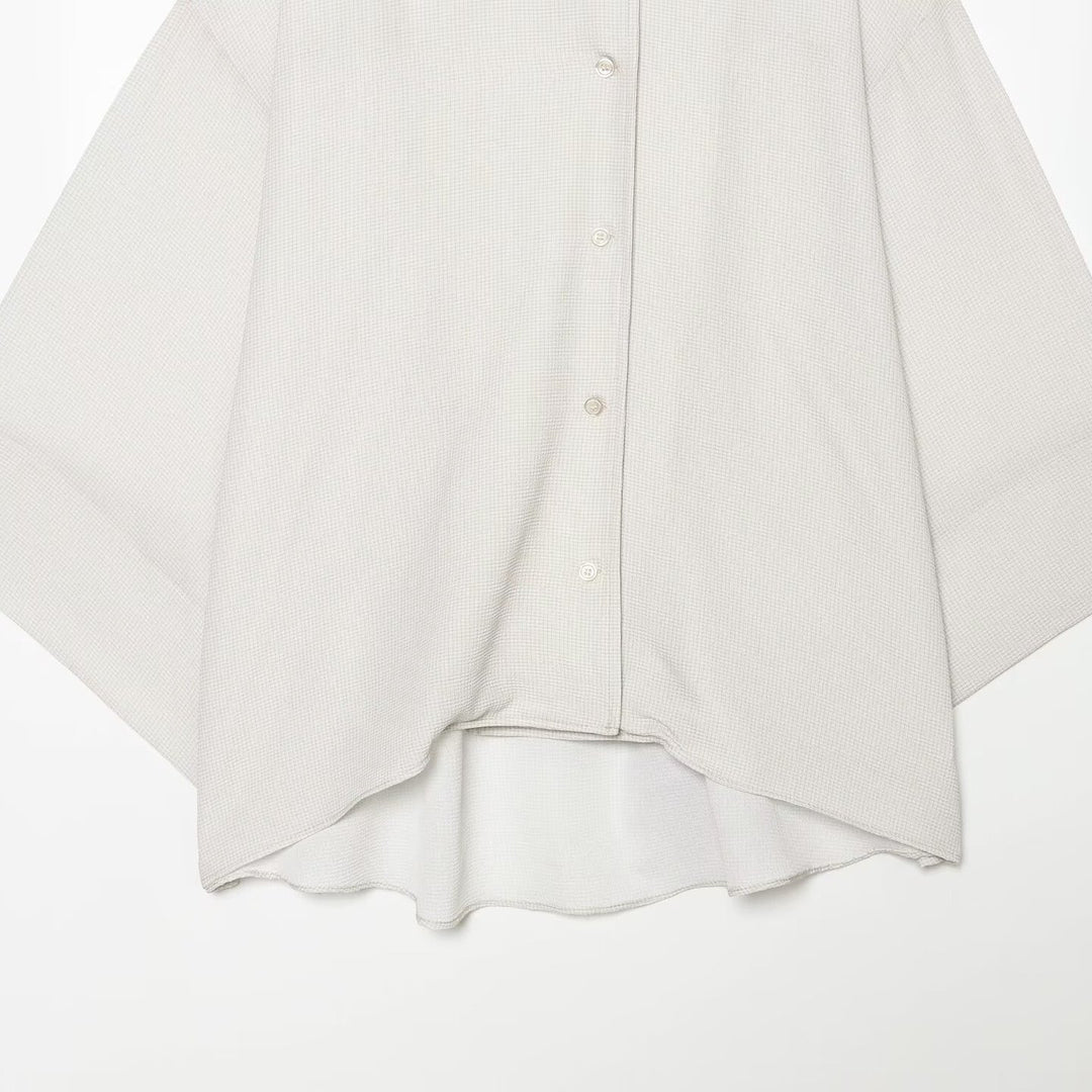 Damen Oversize-Hemdbluse mit Waffelstruktur, kastiger Silhouette und High-Low-Saum Drune