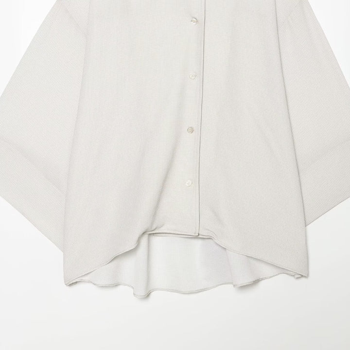 Damen Oversize-Hemdbluse mit Waffelstruktur, kastiger Silhouette und High-Low-Saum Drune