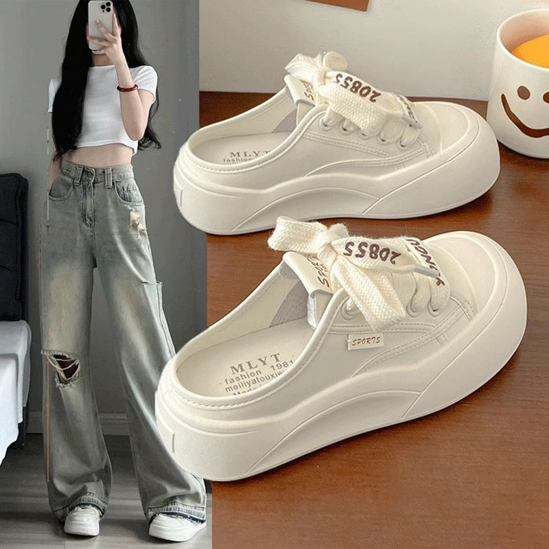 Damen Sportliche Plateausneaker mit elastischen Schnürsenkeln und luftigem Obermaterial Drune