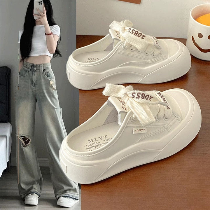 Damen Trendige Plateau-Sneaker mit flexibel einstellbarem Schnürsystem und atmungsaktiver Sohle Drune
