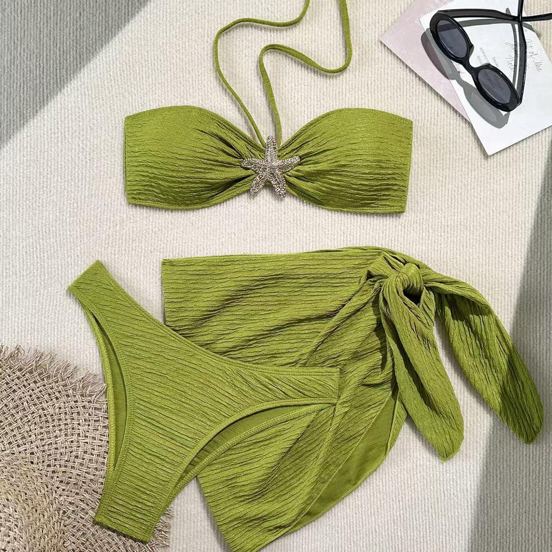 Damen Bandeau-Bikini mit schickem Wickeltuch Drune