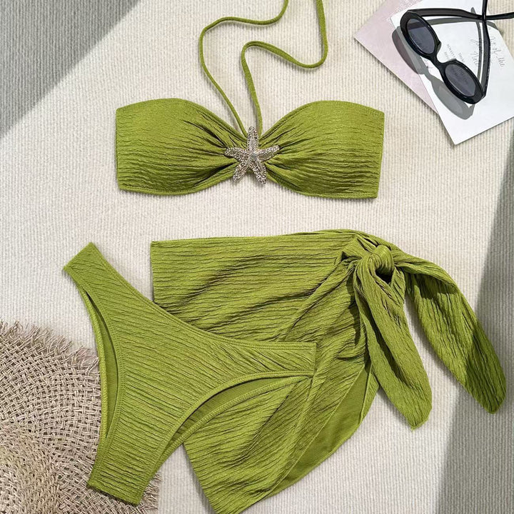 Damen Bandeau-Bikini mit schickem Wickeltuch Drune