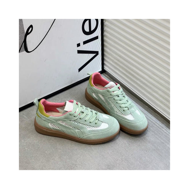 Damen Retro-Sneaker mit atmungsaktiver Oberflächenstruktur und strukturierter Sohle Drune