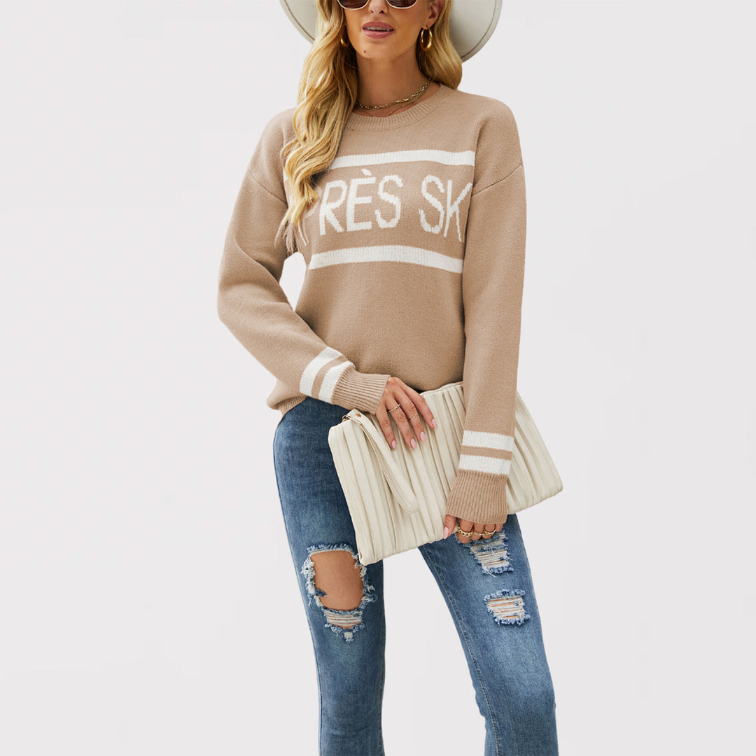 Damen lässiger Pullover mit trendigem Logo-Design Drune