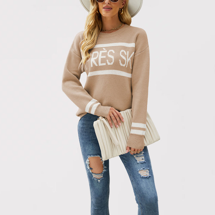 Damen lässiger Pullover mit trendigem Logo-Design Drune