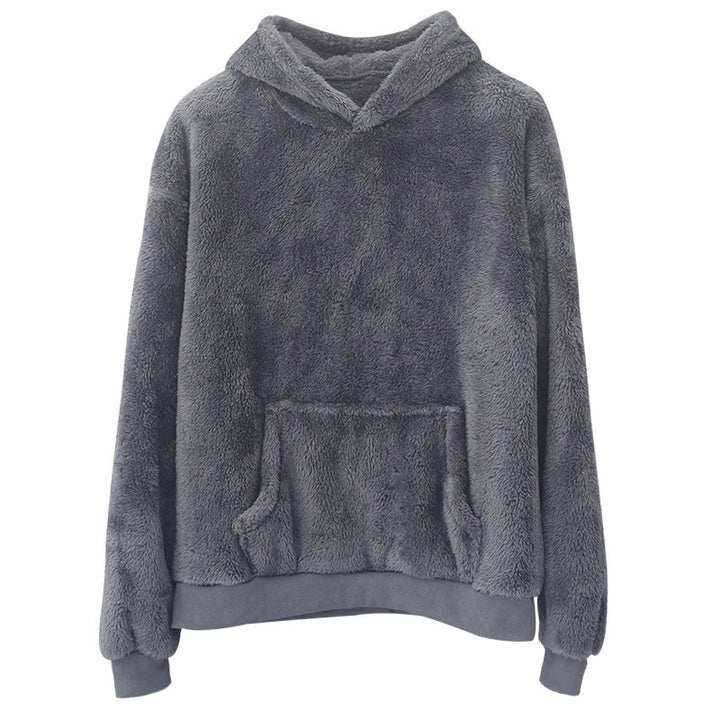 Damen kuscheliger Kapuzenpullover aus Fleece Drune