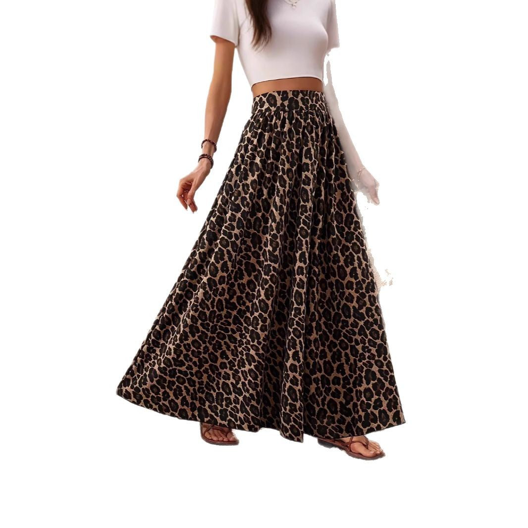 Damen Maxirock mit leopardenmuster Drune
