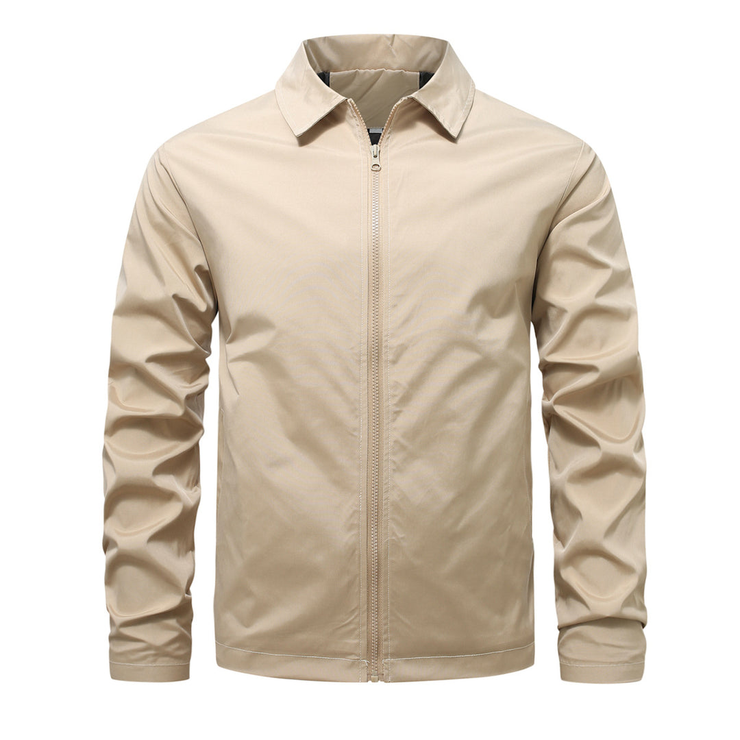 Herren nan leichte Reißverschluss-Jacke mit Hemdkragen windabweisender Funktionsstoff Drune