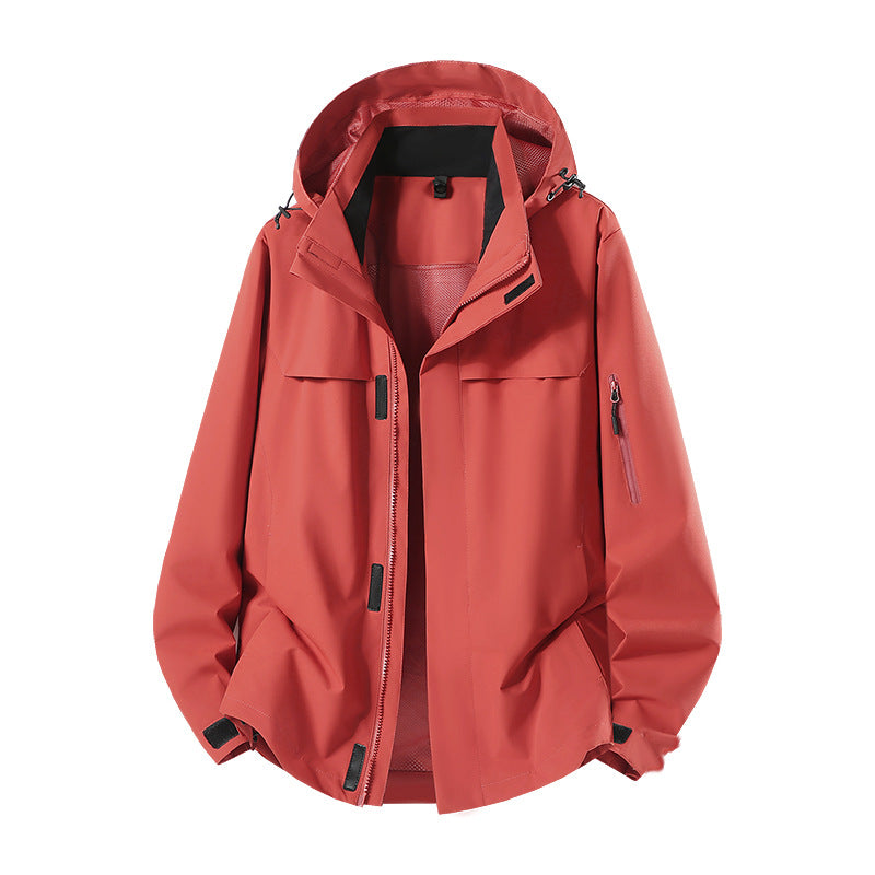 Herren Leichte wasserabweisende Kapuzen-Softshell-Übergangsjacke mit Meshfutter & Utility-Taschen Drune
