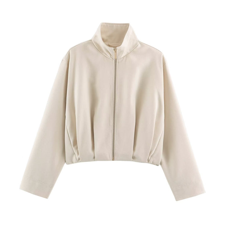 Damen Kurzblouson im Boxy‑Cut mit hohem Stehkragen und elastischem Saum Drune