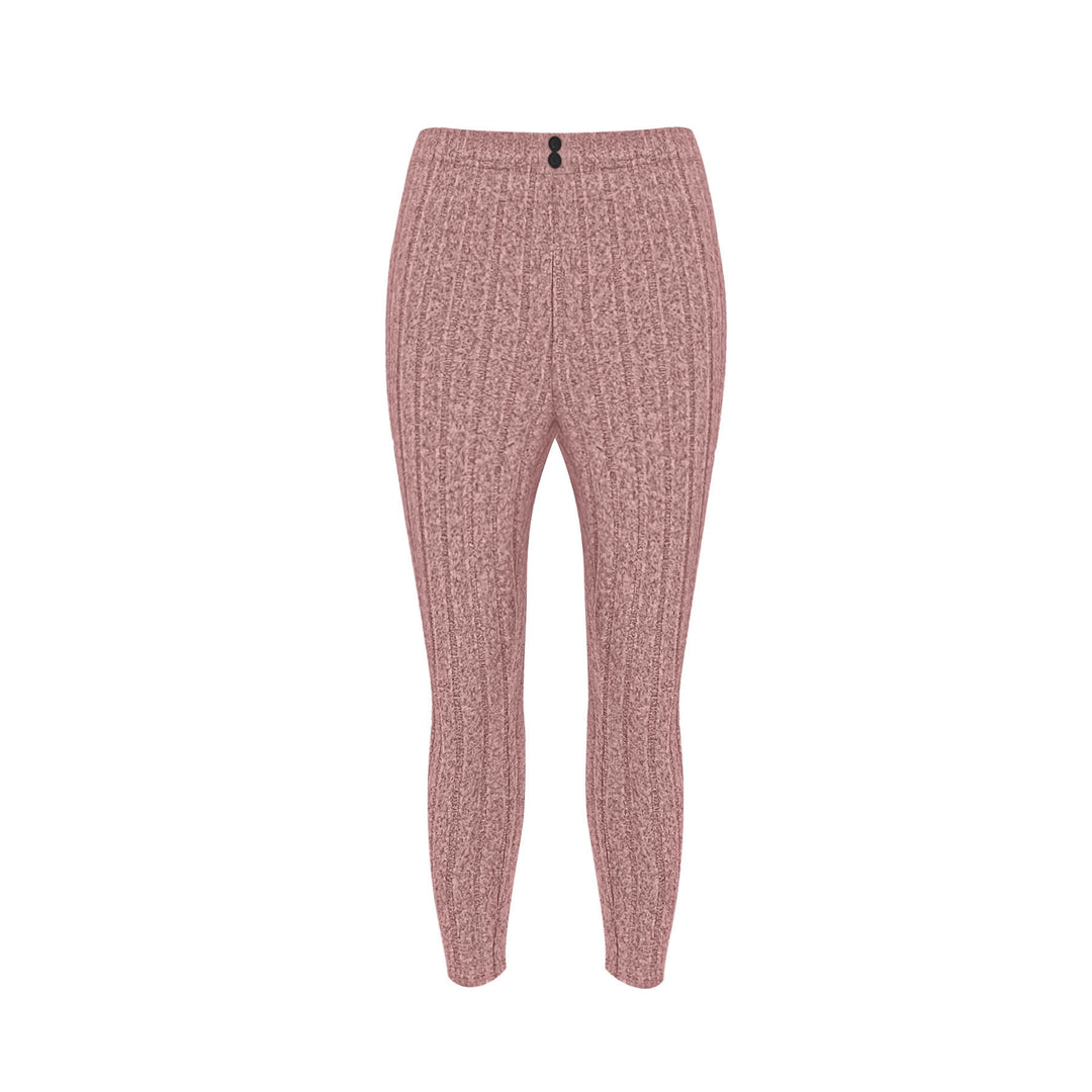 Damen Hochgeschnittene Rippstrick-Leggings mit elastischem Taillenbund Drune