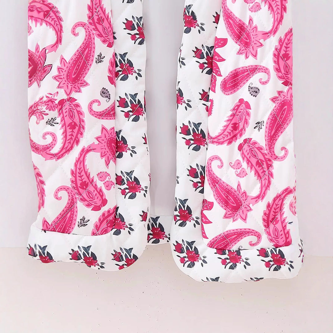 Damen nan ärmellose gesteppte Boxy-Weste mit Paisley-Print, offener Kimono-Front und aufgesetzten Taschen Drune