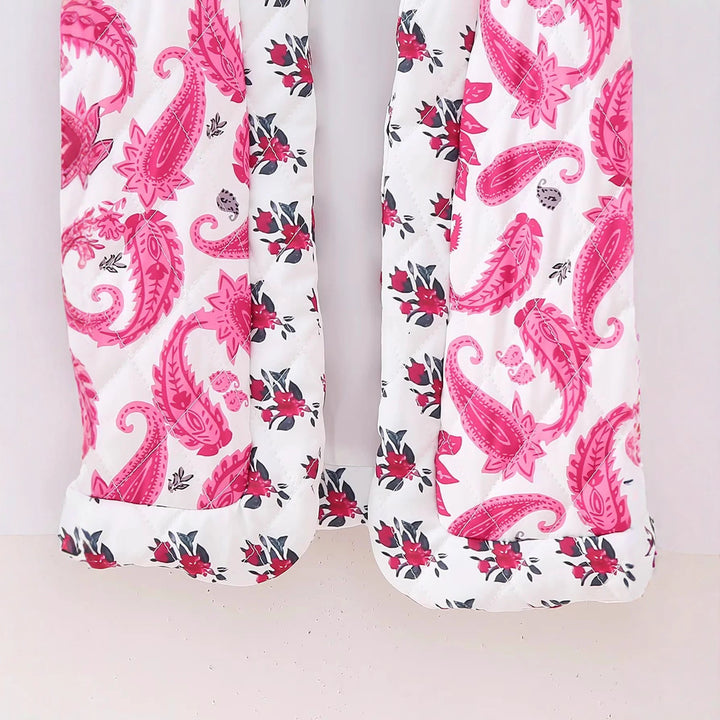 Damen nan ärmellose gesteppte Boxy-Weste mit Paisley-Print, offener Kimono-Front und aufgesetzten Taschen Drune