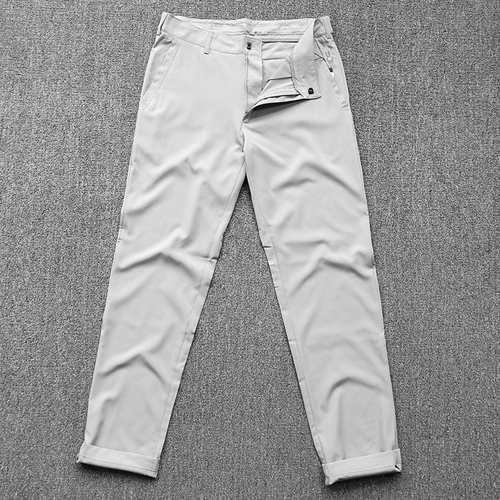 Herren Chinohose im schmalen Schnitt mit Stretch, Bügelfalte und schrägen Eingrifftaschen Drune
