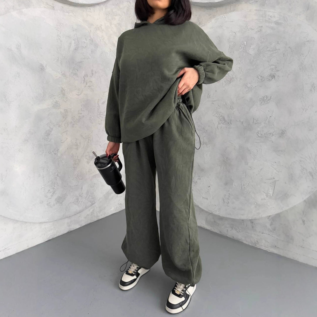 Damen lässiges Hoodie- und Hose-Set Drune