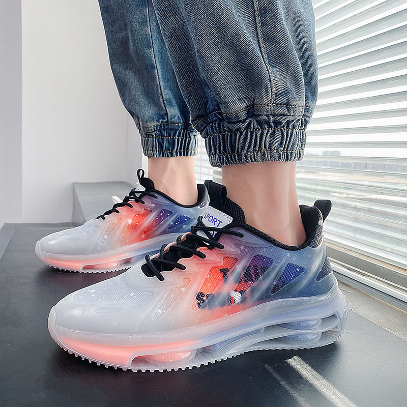 Unisex futuristische luftgepolsterte Sneaker mit transparentem TPU‑Obermaterial und sichtbarer Hohlkern‑Plateausohle Drune